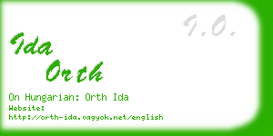 ida orth business card